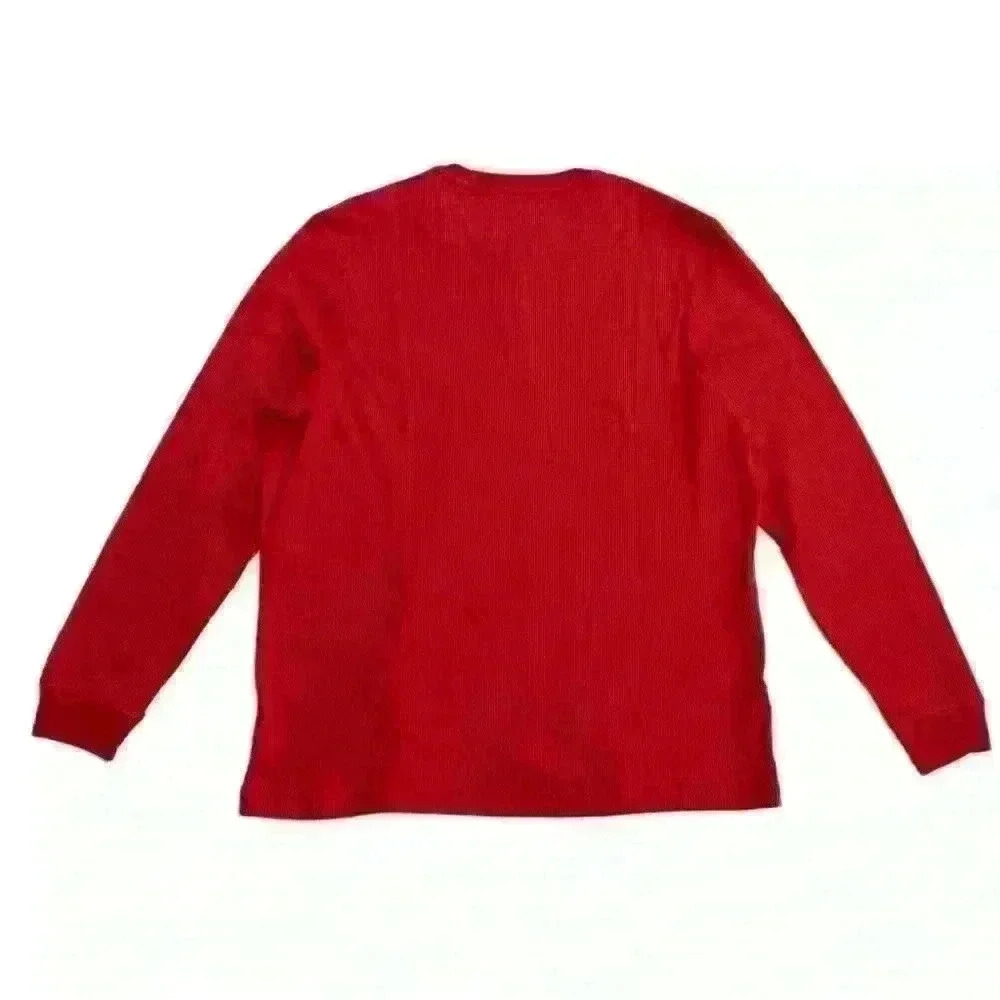 New Club Room Men's Fire Thermal Henley Shirt Size L Crewneck Three Buttom - Picture 8 of 10